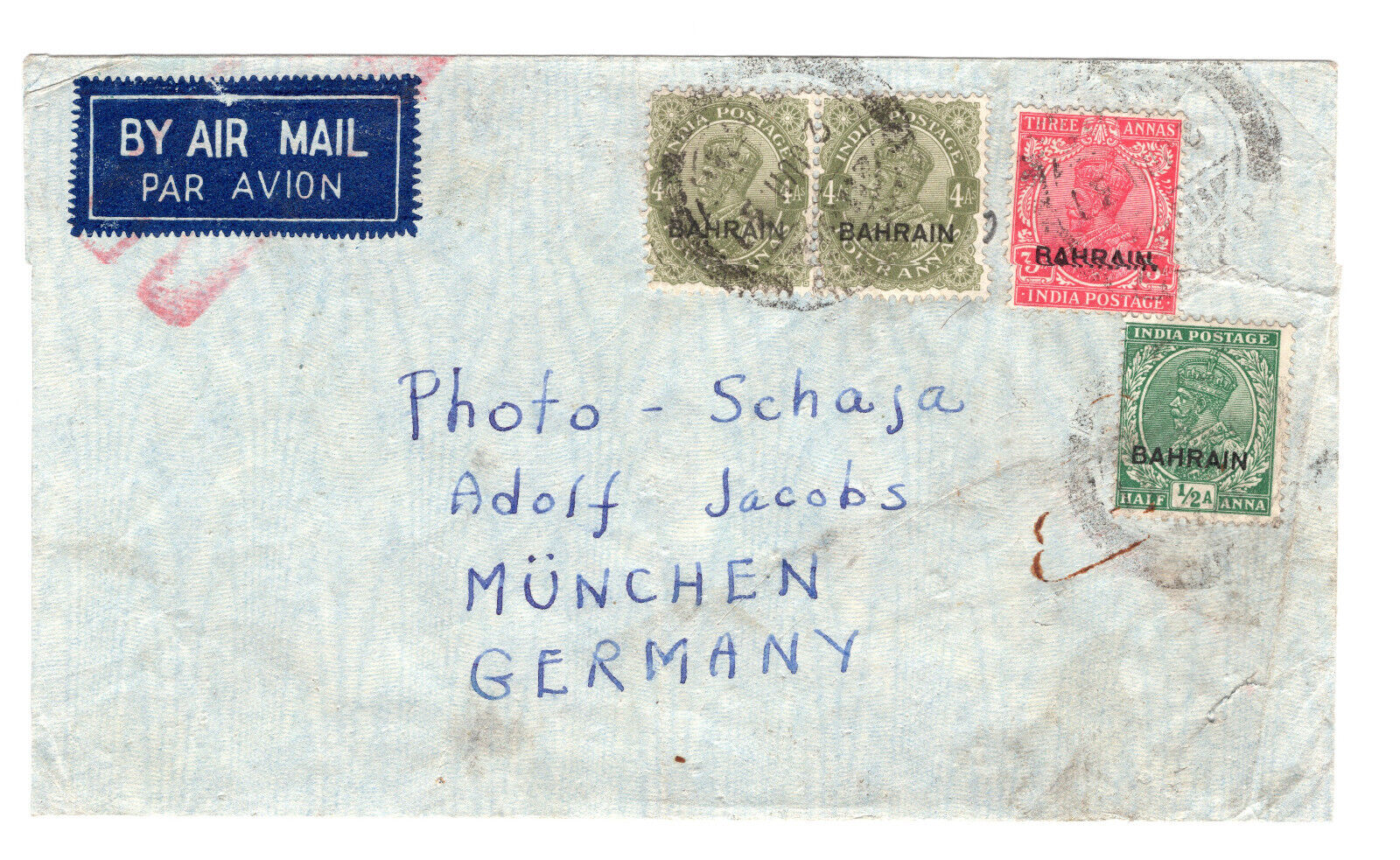 Bahrain 1936/37, Two Airmail Covers With Huge Frankings To Germany / Netherlands